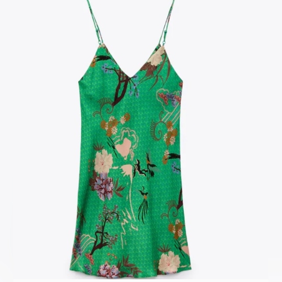 Zara Dresses Zara Satin Effect Print Dress Poshmark